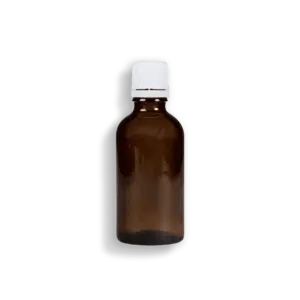 Packshot produit flacon verre brun compte goutte