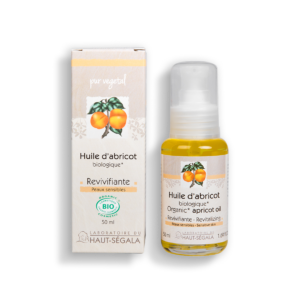 Packshot produit huile d'abricot biologique