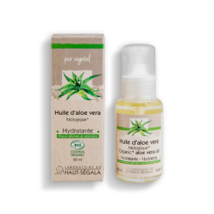 Packshot produit huile d'aloe vera biologique