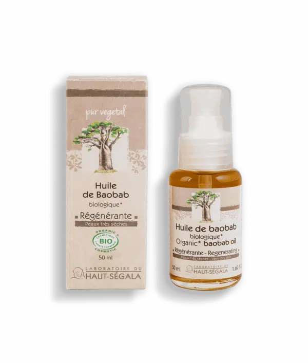 Packshot produit huile de baobab biologique