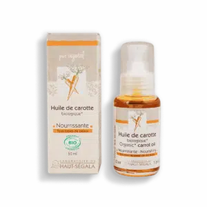 Packshot produit huile de carotte biologique
