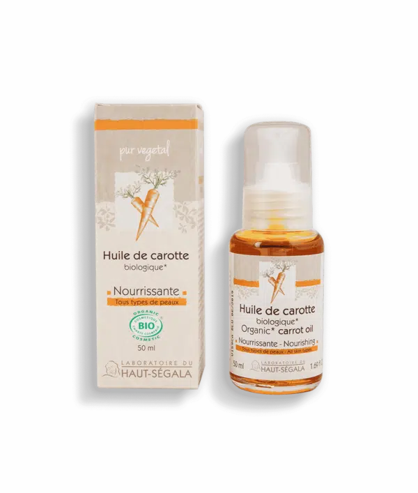 Packshot produit huile de carotte biologique