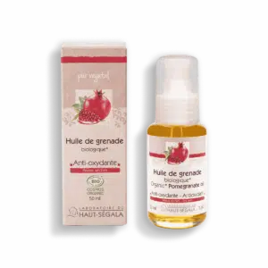Packshot produit huile de grenade biologique