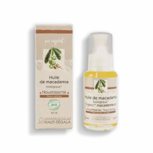 Packshot produit huile de macadamia biologique