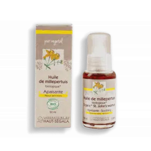Packshot produit huile de millepertuis biologique