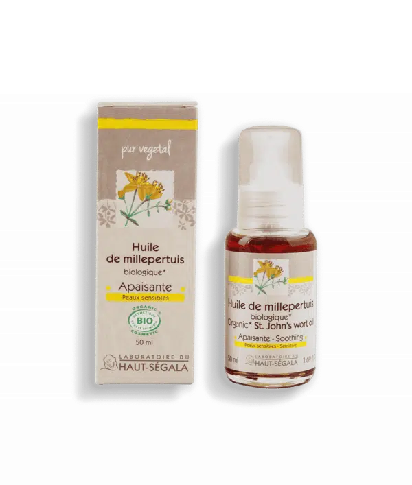 Packshot produit huile de millepertuis biologique