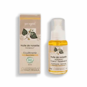 Packshot produit huile de noisette biologique