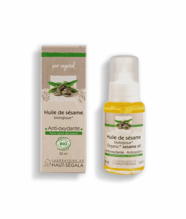 Packshot produit huile de sésame biologique