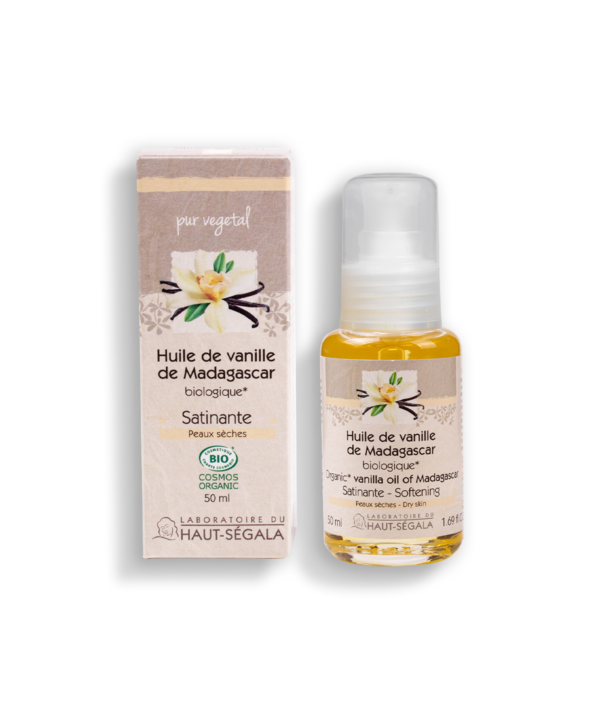 Packshot produit huile de vanille biologique