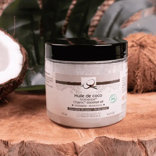 huile végétale de coco en pot