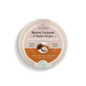 Packshot produit beurre corporel à l'huile d'argan