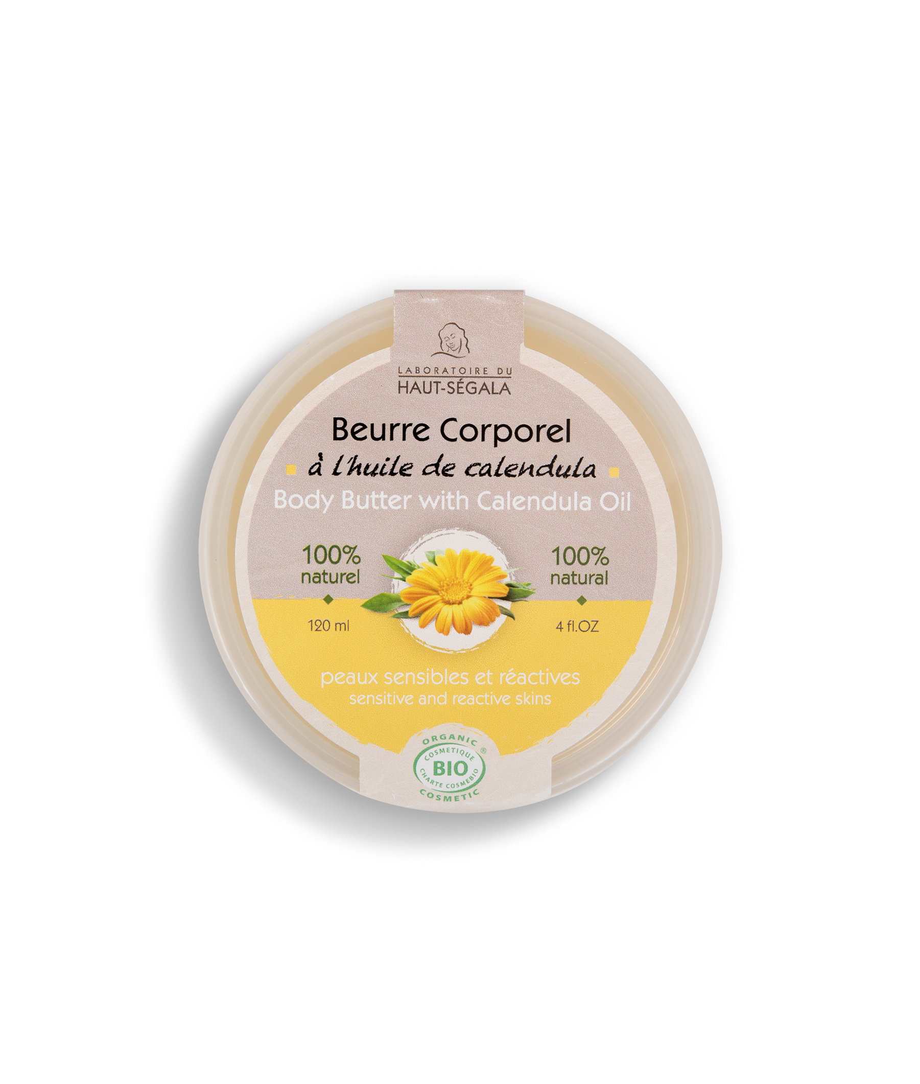 Beurre corporel à l'huile de calendula certifié BIO - Laboratoire  Haut-Ségala