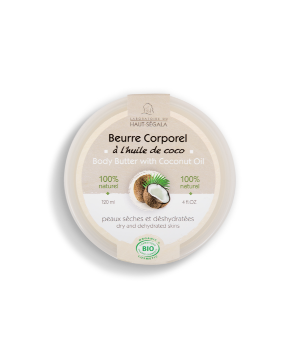 Pot de beurre corporel à l'huile de coco