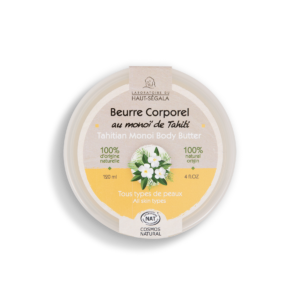 Packshot produit beurre corporel à l'huile de monoï de Tahiti