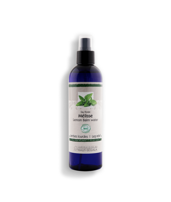 Packshot produit eau florale de mélisse