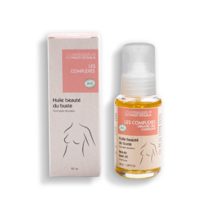 Packshot produit huile beauté du buste