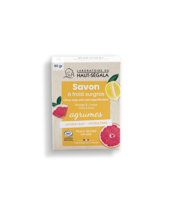 Packshot produit étui de savon solide Agrumes