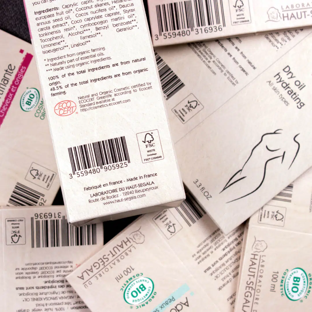 Packaging Haut-Ségala avec la mention FSC